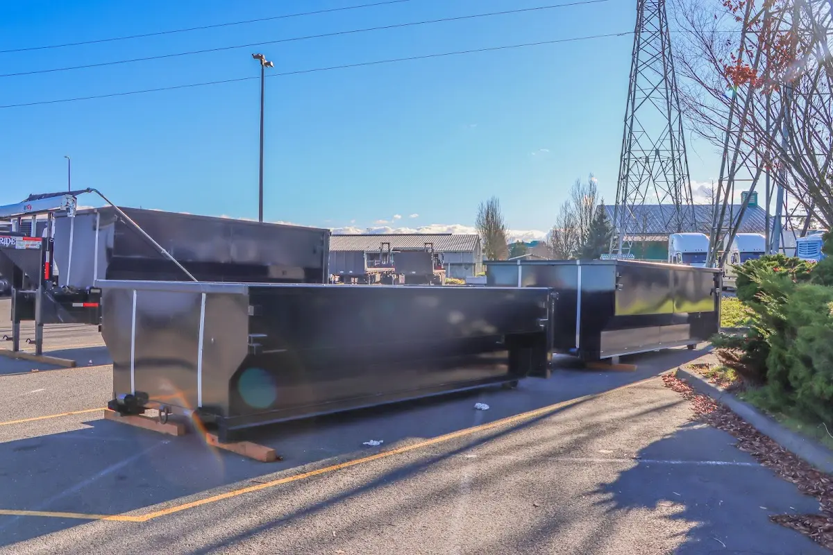 Roll-off dumpster ready for waste disposal at job site for Commercial Dumpster Rental in Boylston